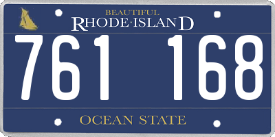 RI license plate 761168