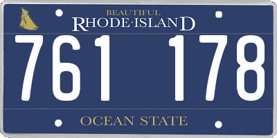 RI license plate 761178