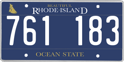 RI license plate 761183