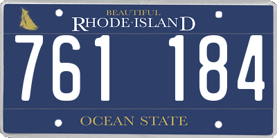 RI license plate 761184