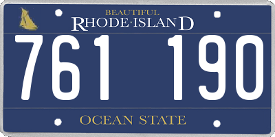 RI license plate 761190