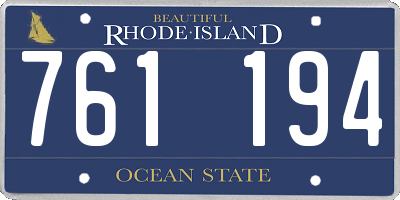 RI license plate 761194