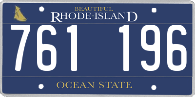 RI license plate 761196