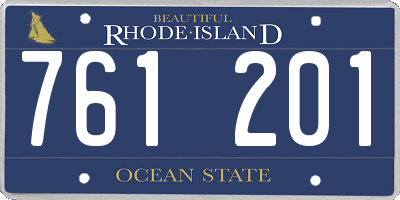 RI license plate 761201