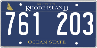 RI license plate 761203
