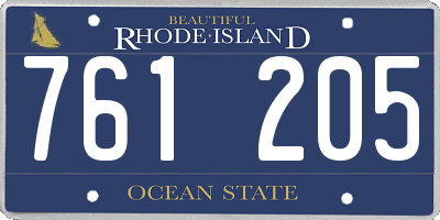 RI license plate 761205