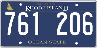 RI license plate 761206