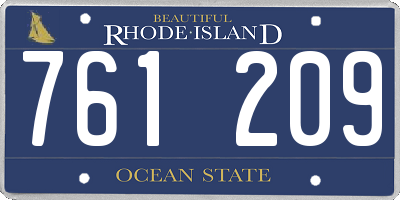 RI license plate 761209