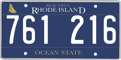 RI license plate 761216