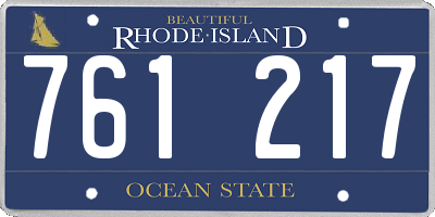 RI license plate 761217