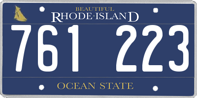 RI license plate 761223