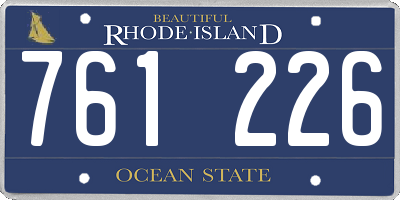 RI license plate 761226