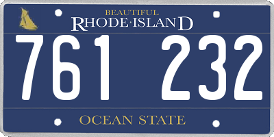 RI license plate 761232