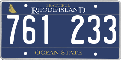 RI license plate 761233