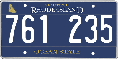 RI license plate 761235