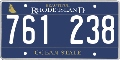 RI license plate 761238