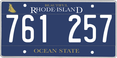 RI license plate 761257