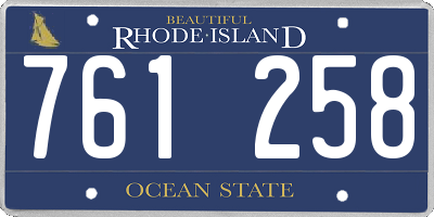 RI license plate 761258
