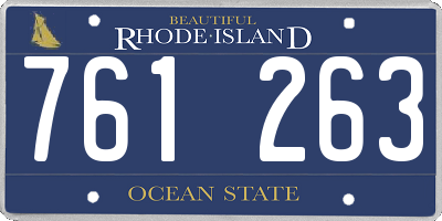 RI license plate 761263