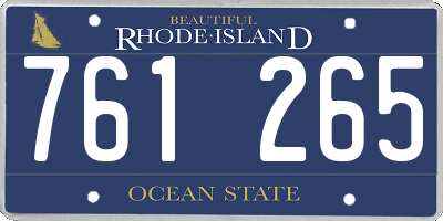 RI license plate 761265