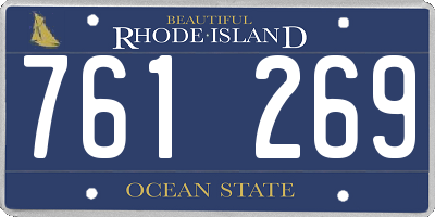 RI license plate 761269