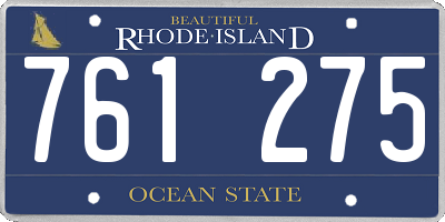 RI license plate 761275