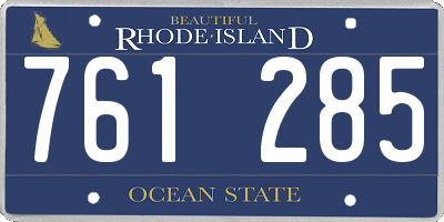 RI license plate 761285