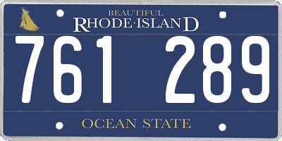 RI license plate 761289