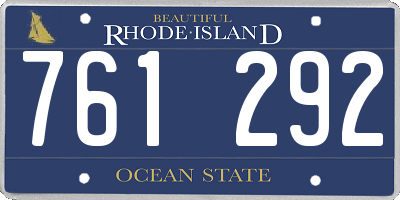 RI license plate 761292