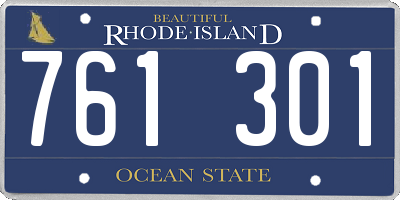 RI license plate 761301