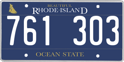 RI license plate 761303