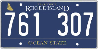 RI license plate 761307