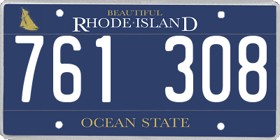 RI license plate 761308