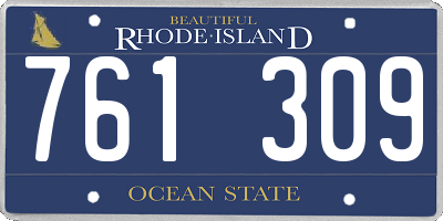 RI license plate 761309