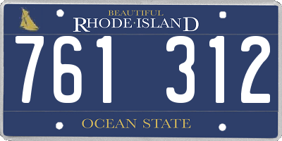 RI license plate 761312
