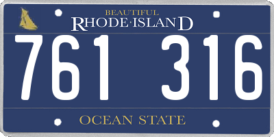 RI license plate 761316