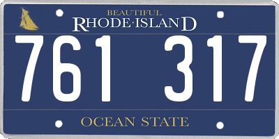 RI license plate 761317
