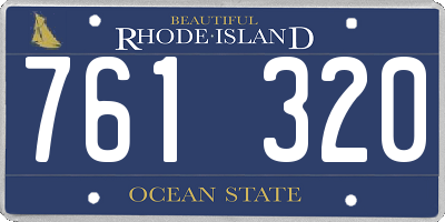 RI license plate 761320