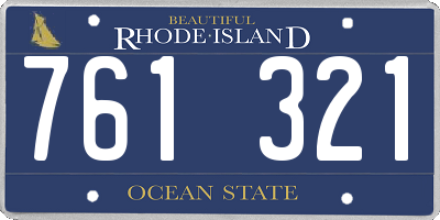 RI license plate 761321