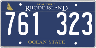 RI license plate 761323