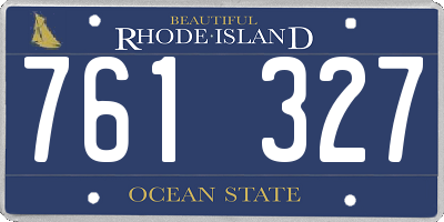 RI license plate 761327