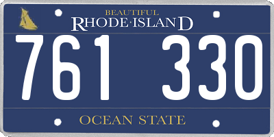 RI license plate 761330