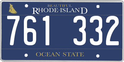 RI license plate 761332