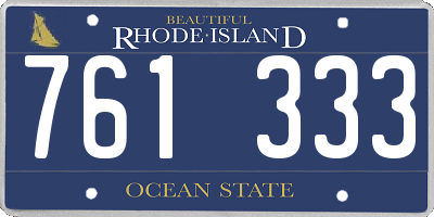 RI license plate 761333