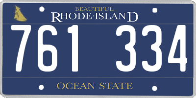 RI license plate 761334