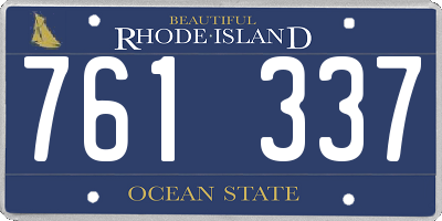 RI license plate 761337