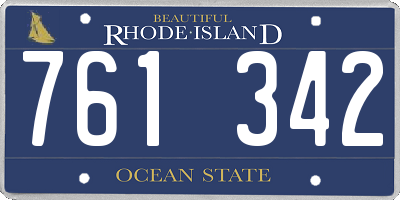 RI license plate 761342