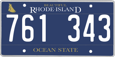 RI license plate 761343