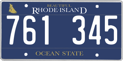 RI license plate 761345