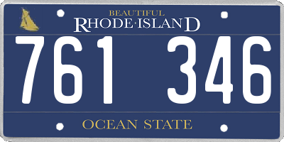RI license plate 761346